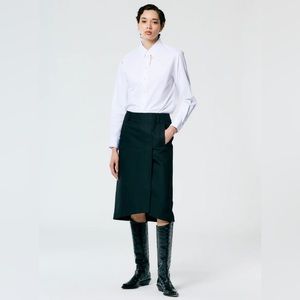 Tibi Sculpted Cotton Pitched Skirt